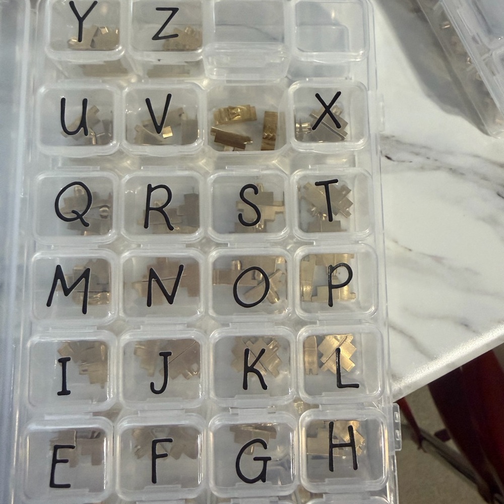❤️SOLD❤️ 3 sets of Brass letters for a hot foil machine